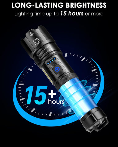 Sigoobal seven-mode flashlight offers versatile options, including strobe and red light.