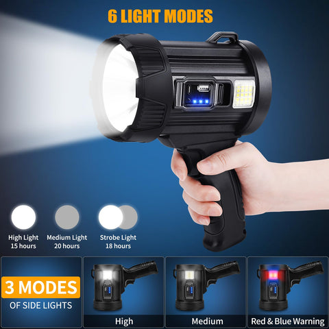 Sigoobal Rechargeable Spotlight rugged body with IPX5 withstands rain and rough use.