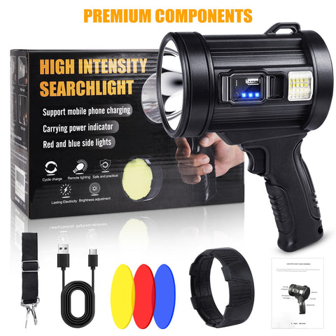 Sigoobal Rechargeable Spotlight adjustable shoulder strap for hands-free transport.