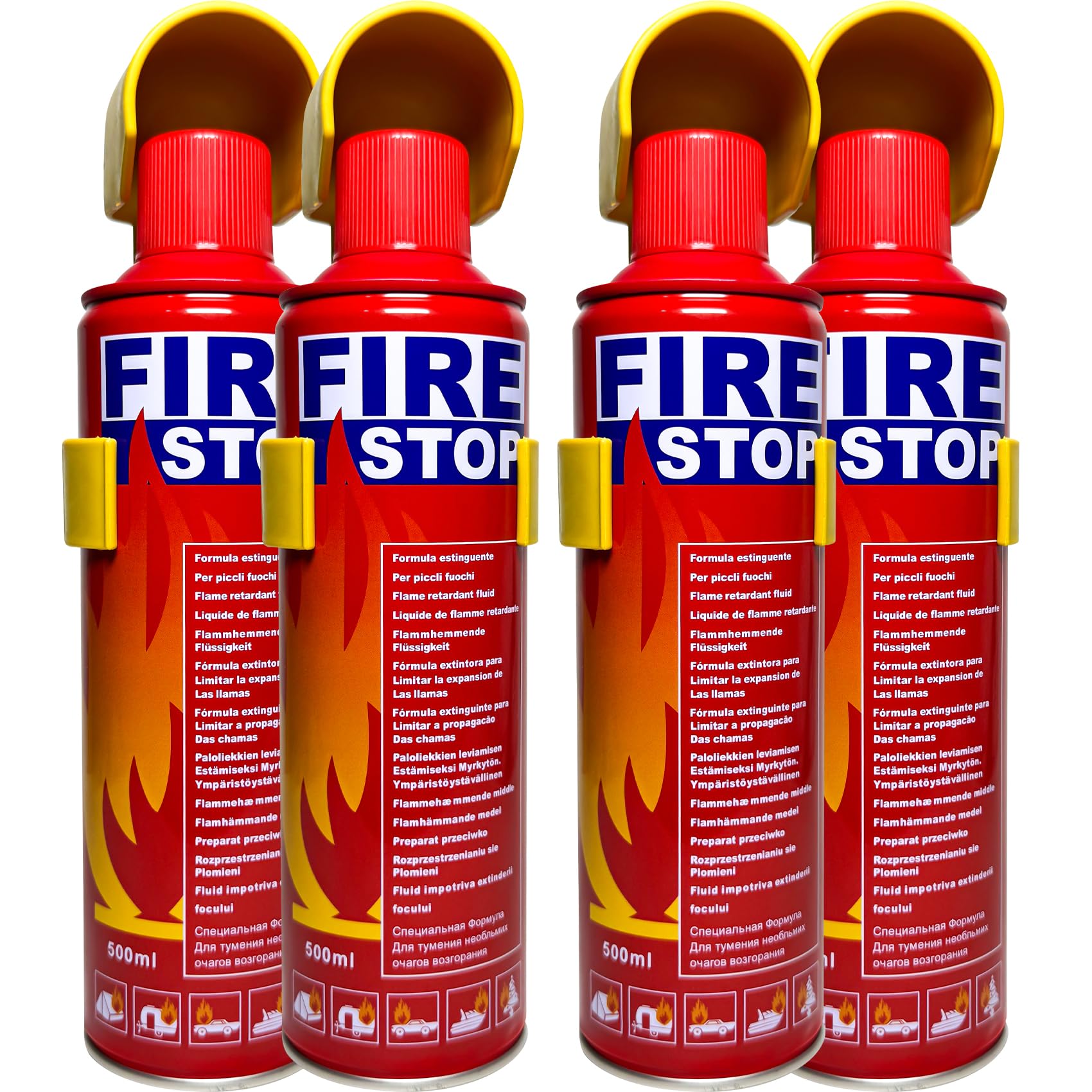 SIHEPETSHOPS 4-pack fire extinguisher mounted in the kitchen for quick access