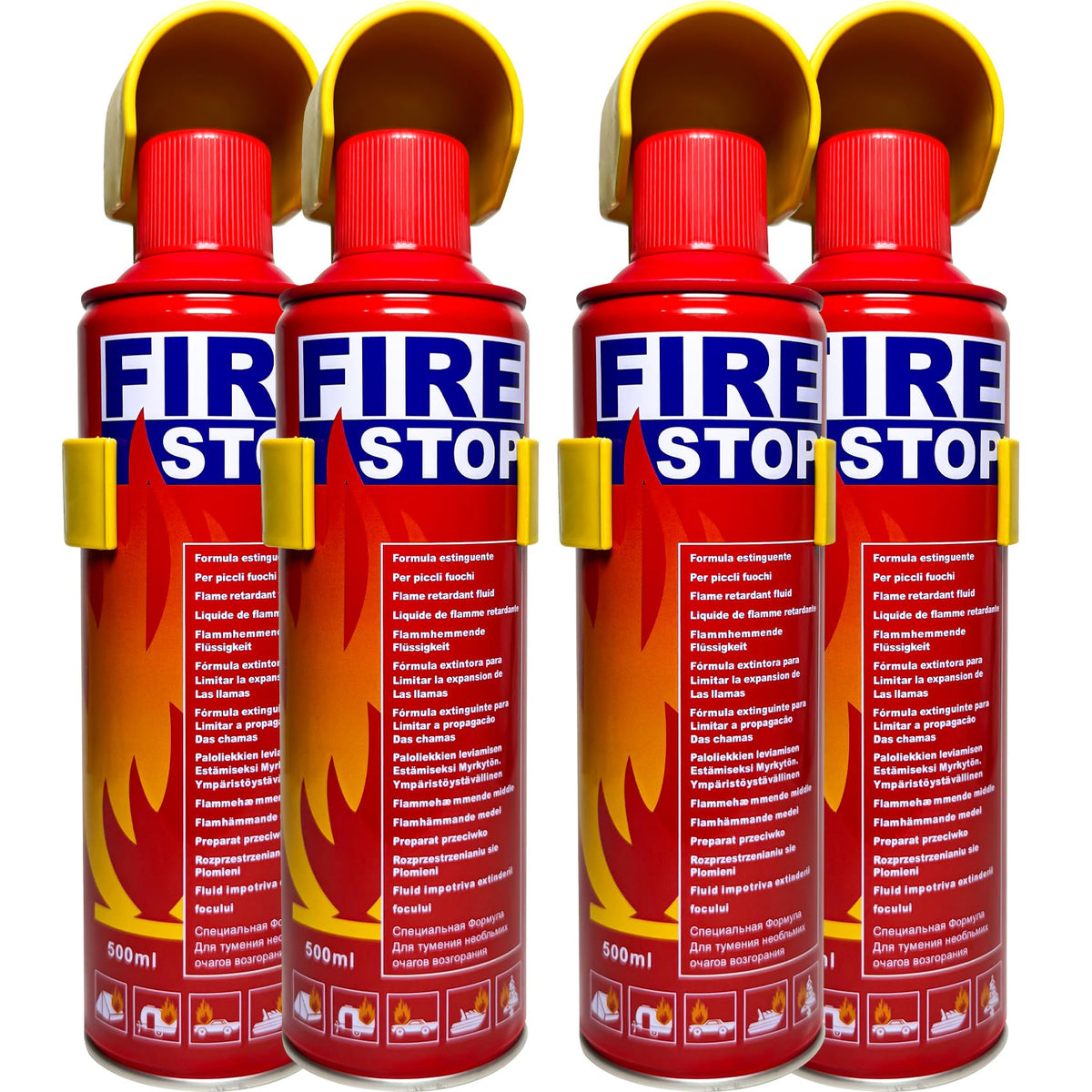 SIHEPETSHOPS 4-pack fire extinguisher mounted in the kitchen for quick access