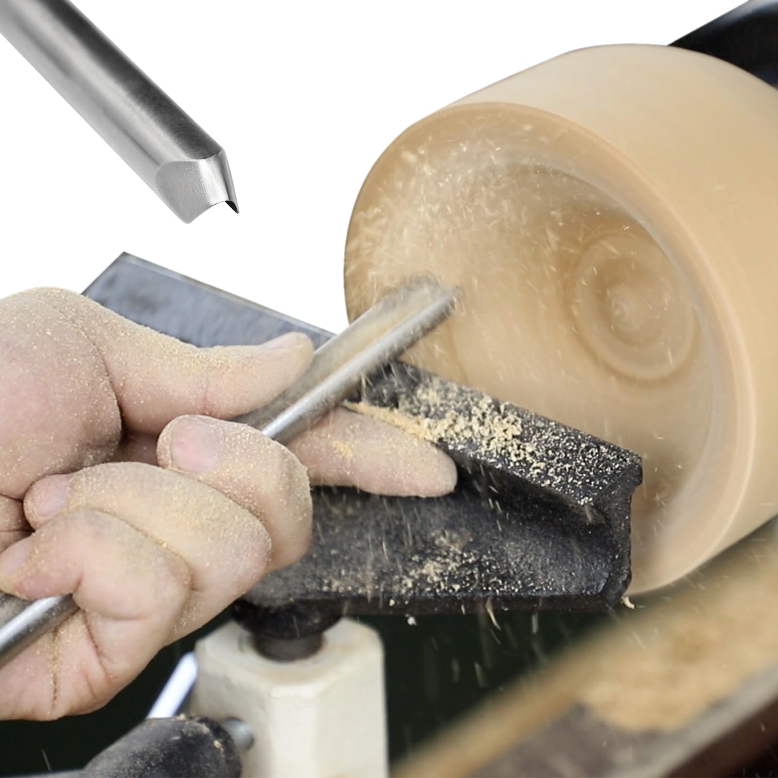SIIIXS beech handle view highlights ergonomic grip for extended turning sessions