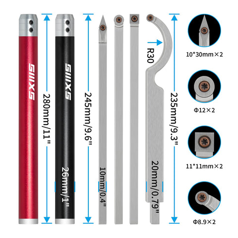 SIIIXS interchangeable carbide inserts allow quick edge refresh during turning.