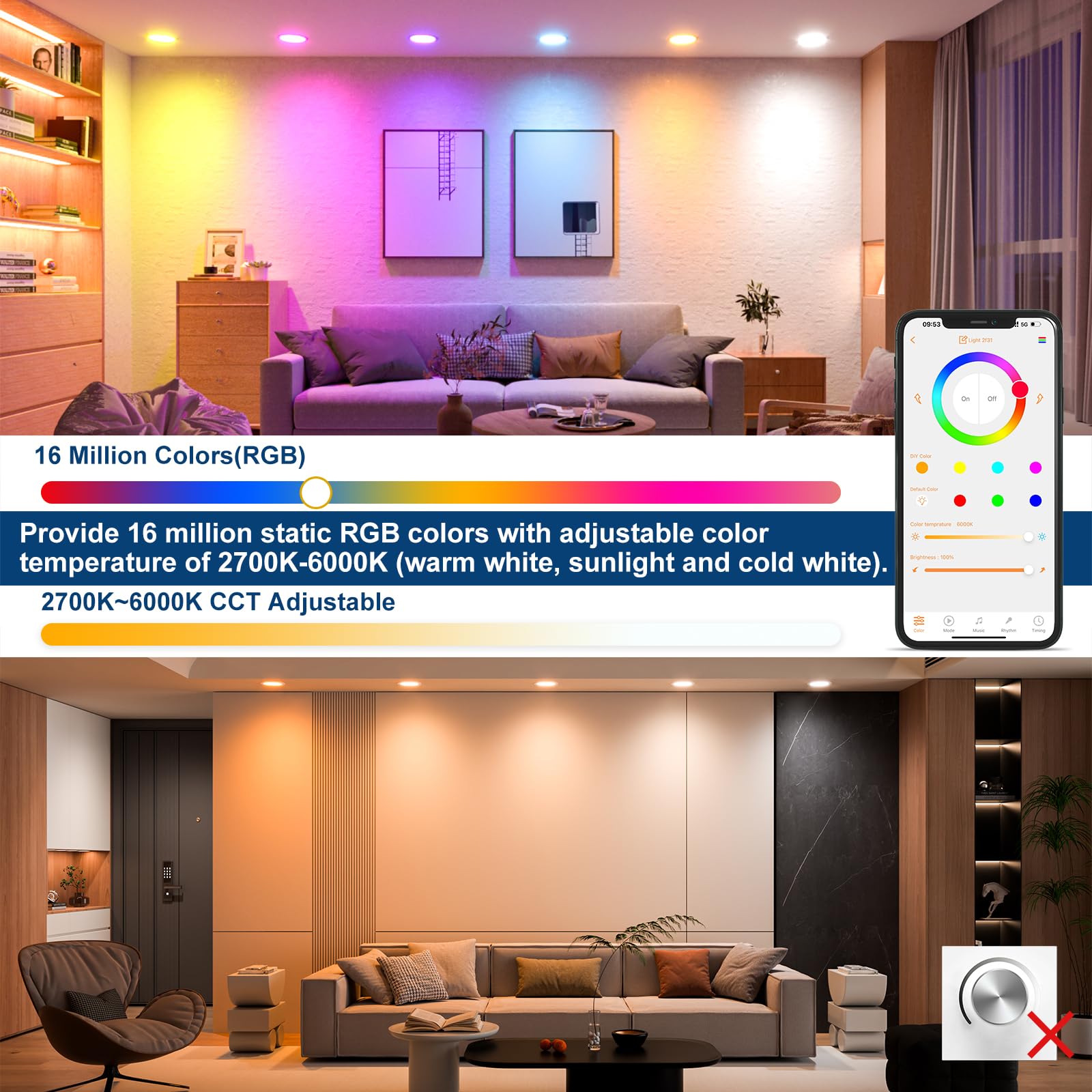 SikSog BRmesh Bluetooth app control for easy setup of multiple lights.