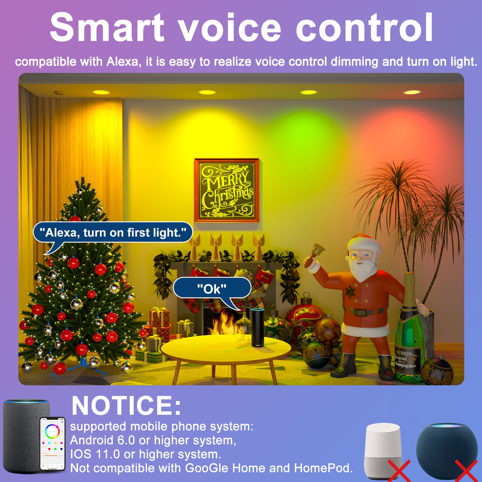 SikSog RGB CW LED downlight showcasing color variety and ambience options.