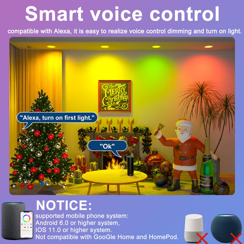 SikSog RGB CW LED downlight showcasing color variety and ambience options.