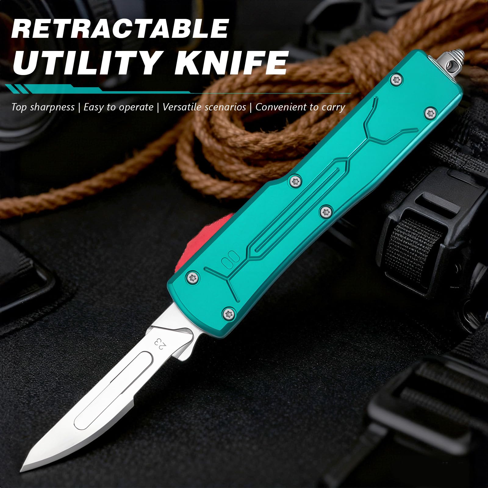 Silaoburi green EDC knife shown in use for precision trimming.