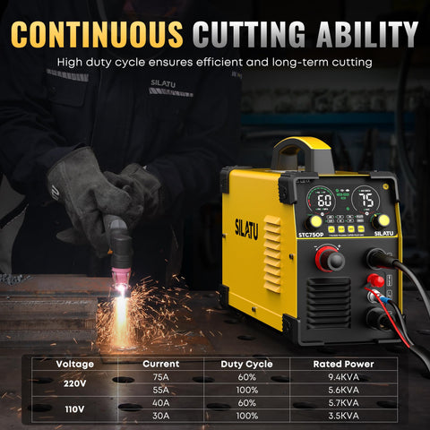 SILATU STC750P dual voltage capability supports versatile use at home or shop.