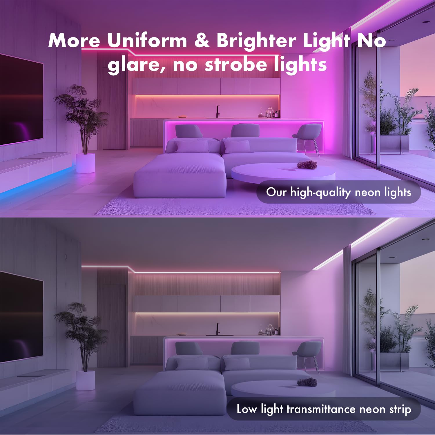 SILFU neon strip syncs with music for dynamic party vibes.