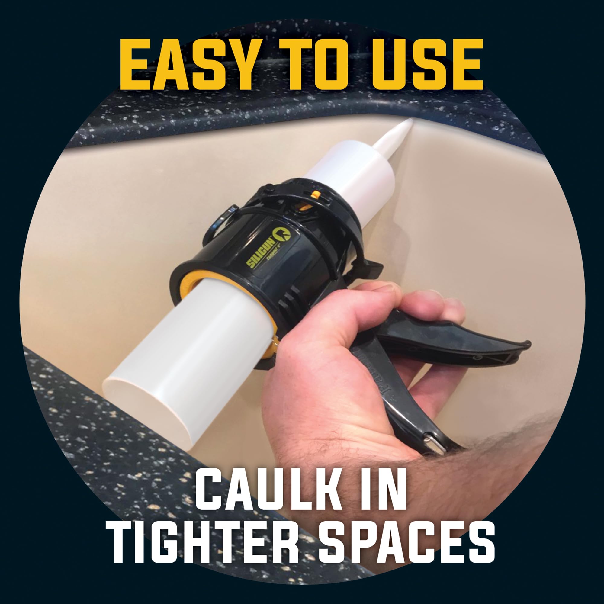 SILIGUN loading a 10 oz tube demonstrates the 12:1 push ratio.