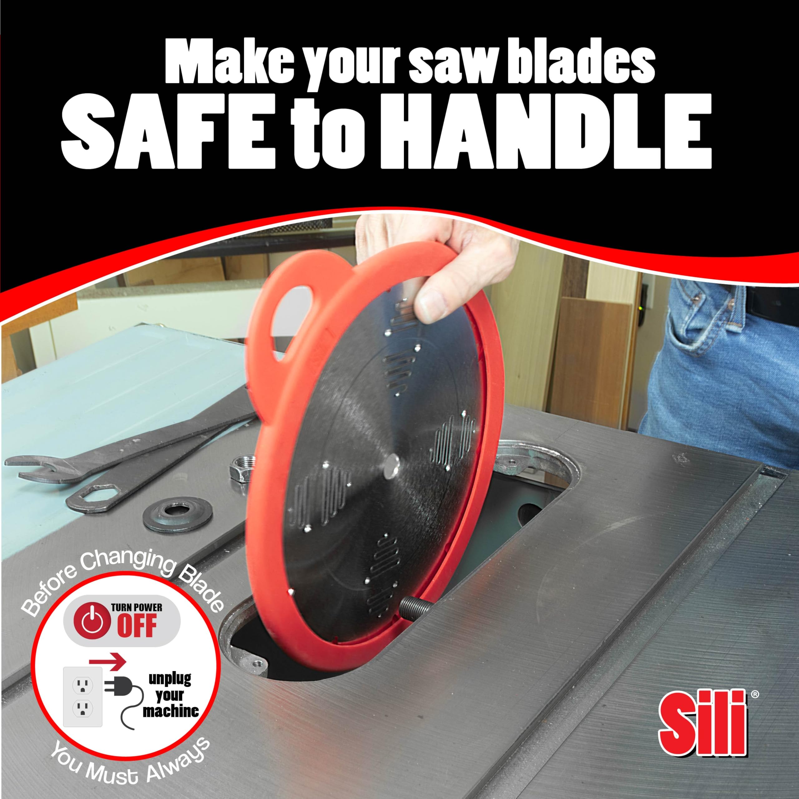 Sili Sleeve storage case for circular saw blades prevents chipping