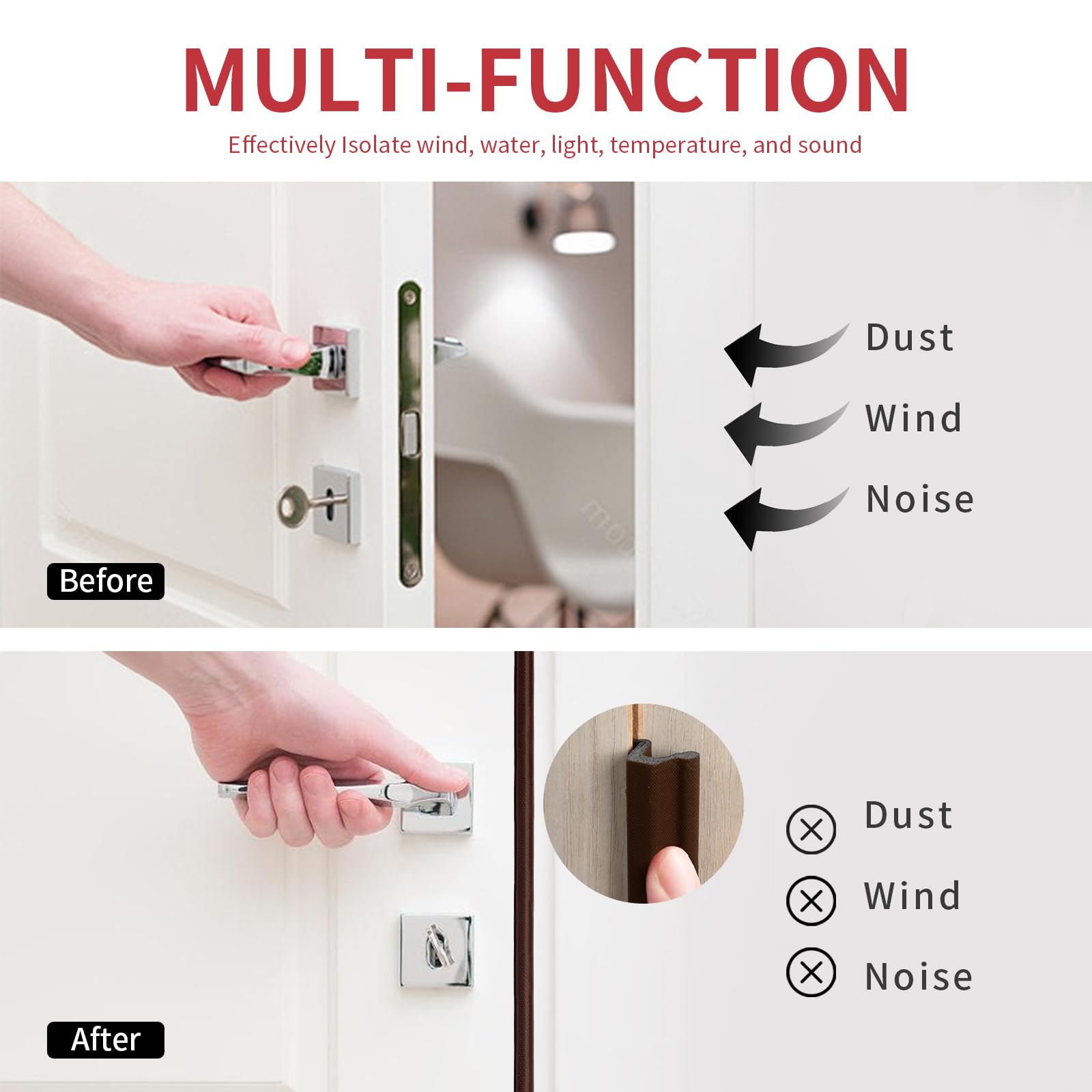 SILIENTWERK eight corner seals aligned for complete door frame coverage