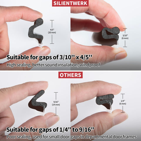 SILIENTWERK long reach V shaped strip ready to seal a wide door gap