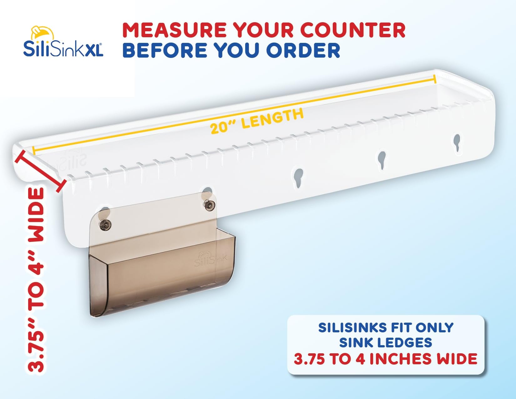 SiliSink XL sponge caddy inside the guard keeps sponges dry and accessible