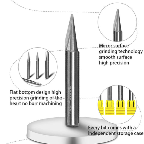 SILIVN engraving bit 90-degree V-groove for deep, crisp channels.