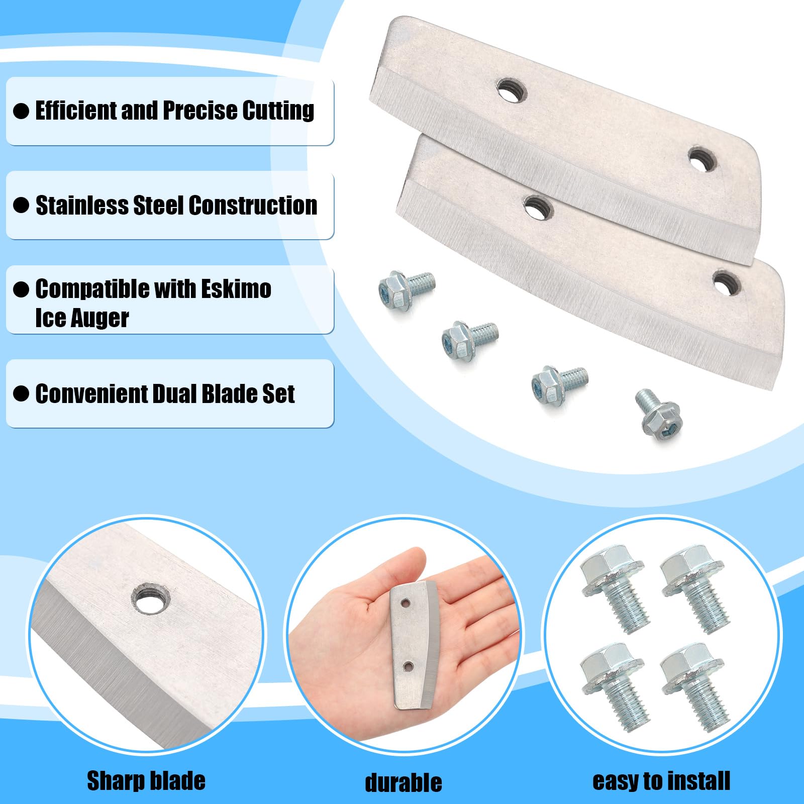Silkfly blades compatible with Eskimo 6-inch augers.