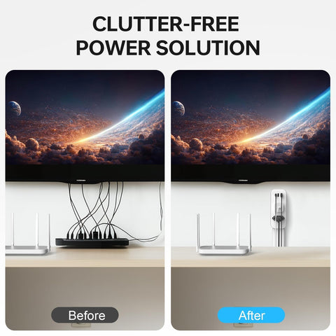 SilkFun outlet extender showing USB-A ports for multiple devices.