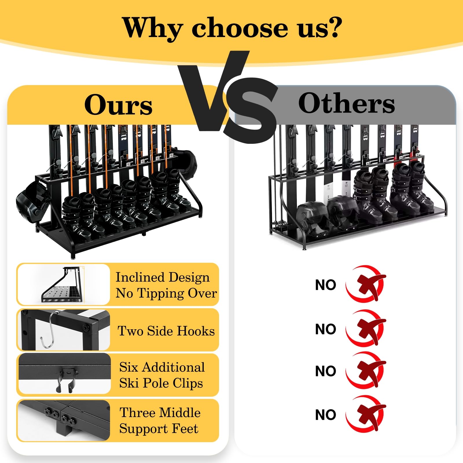 SILKPE gear rack securely holds helmets and accessories with defined storage.