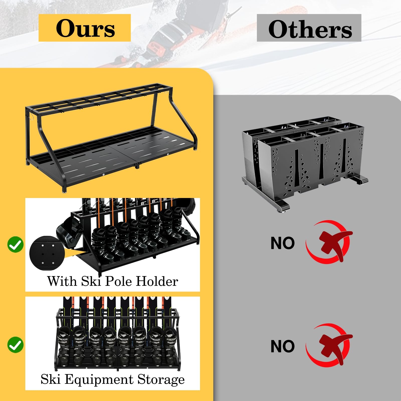 SILKPE rack integrates into shed walls with a low footprint and easy access.