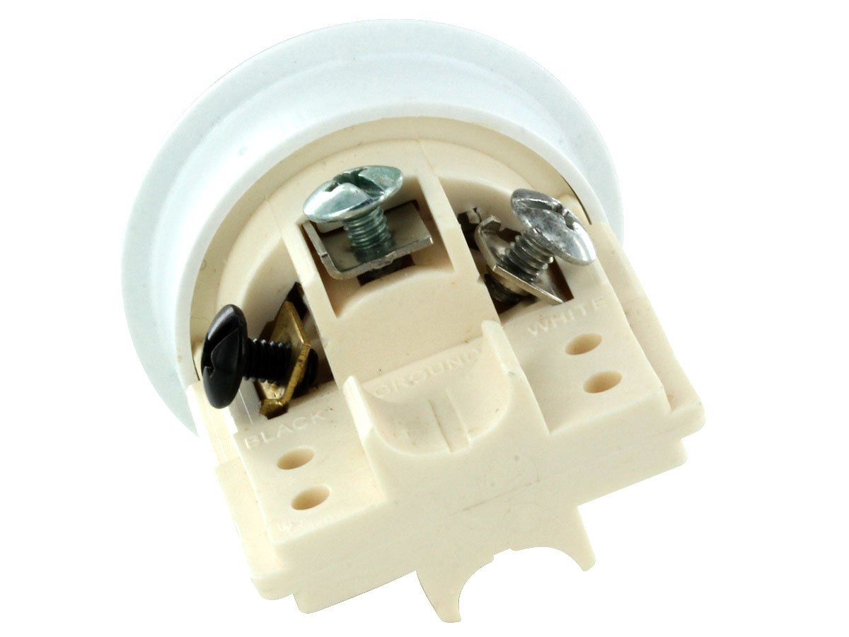 Sillites self-contained receptacle side profile illustrating sleek, easy installation in wood.