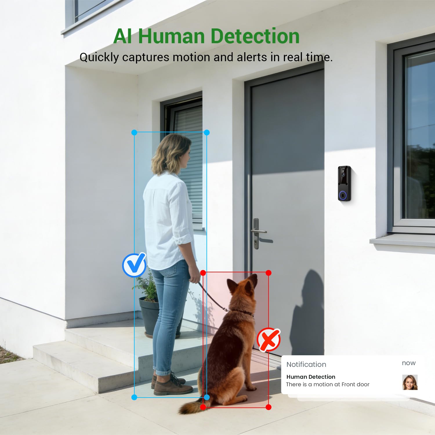 SiloPosh doorbell live view on screen enables instant entrance awareness