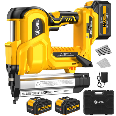 SILVEL 2-In-1 brad nailer front view showing compact precision for trim work