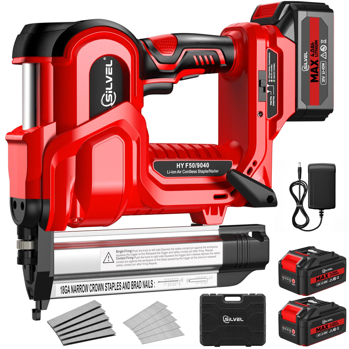 SILVEL cordless brad nailer 2-in-1 for versatile woodworking projects.