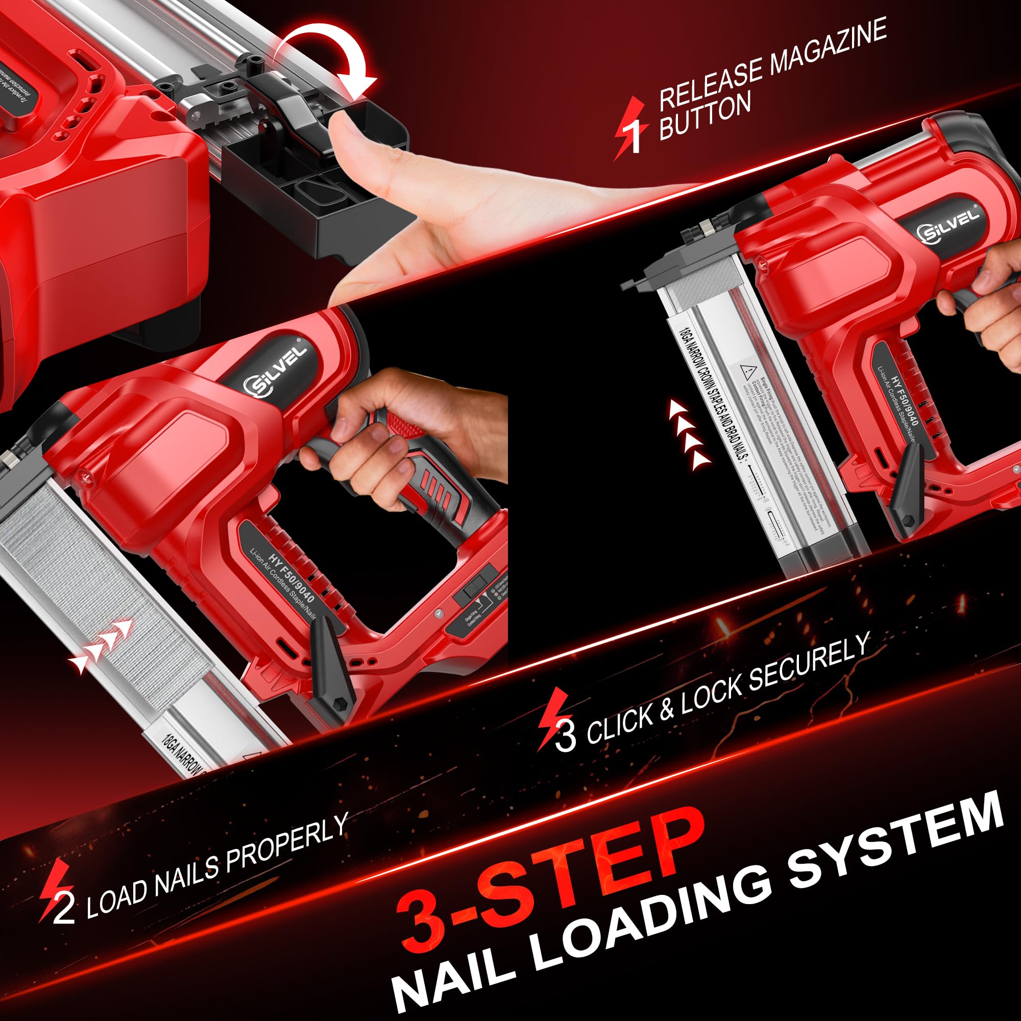 SILVEL large magazine helps minimize downtime between reloads.