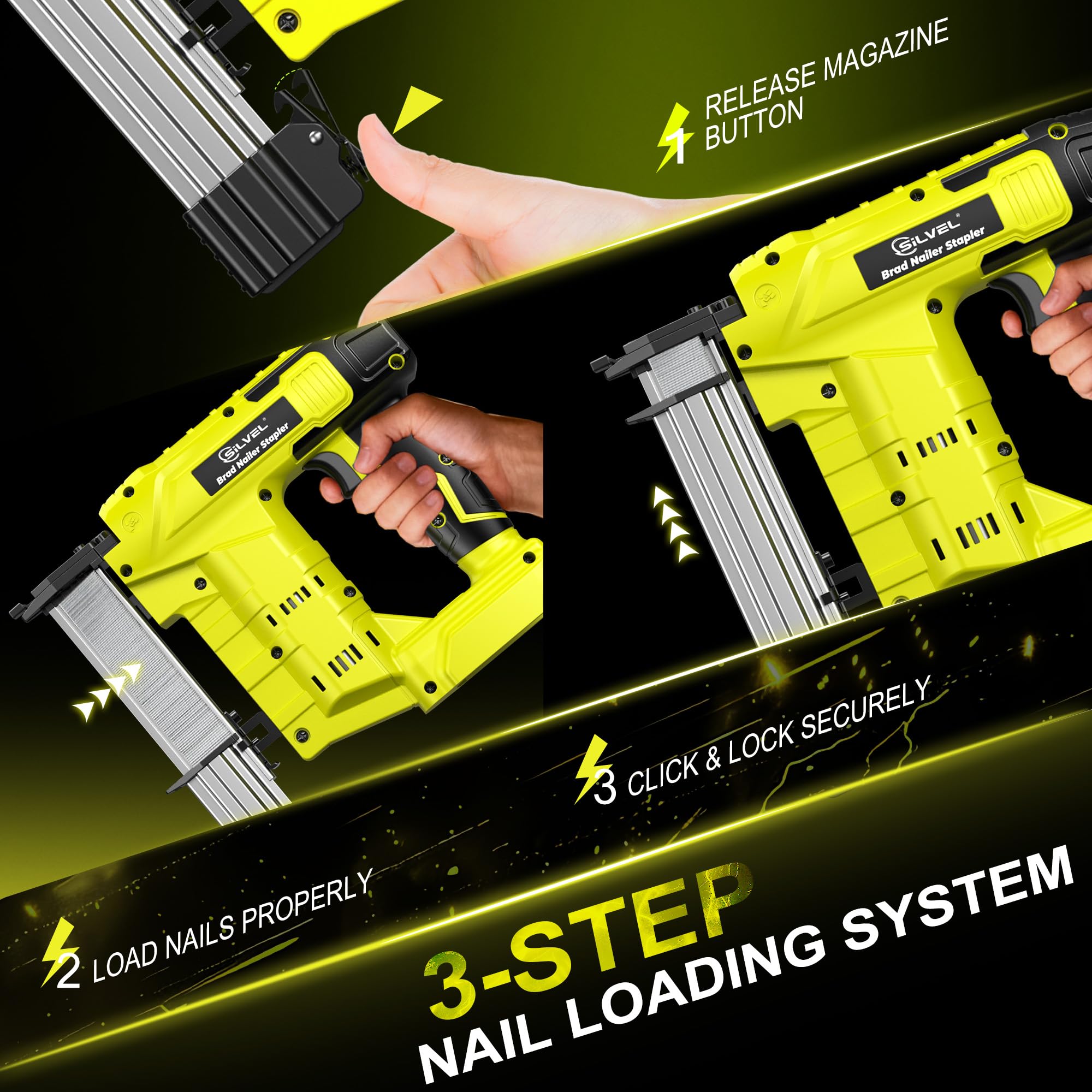 SILVEL nailer in action during woodworking highlights clean joints and reduced setup time
