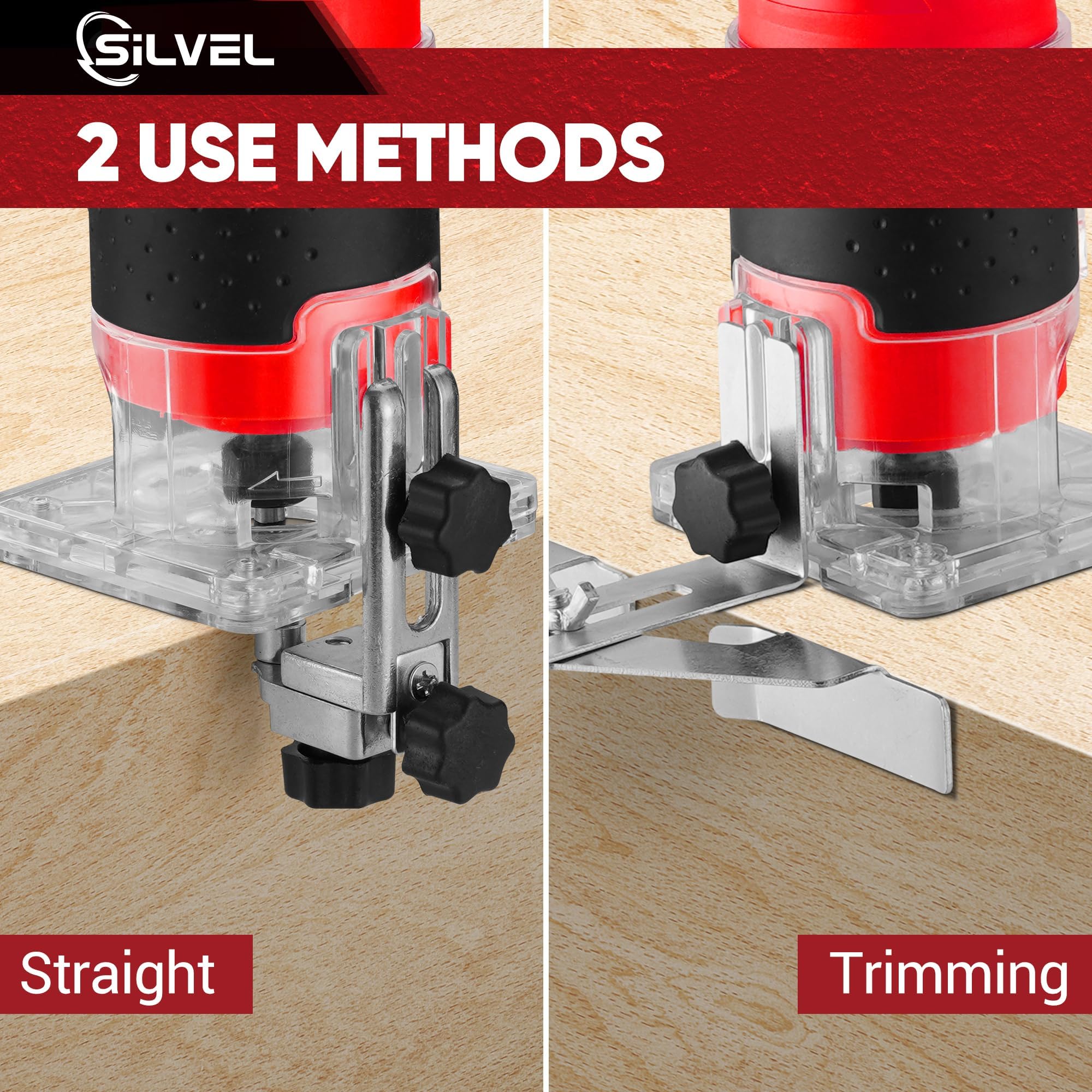 SILVEL Wood Router linear guide image highlights stable, deformation-free processing.