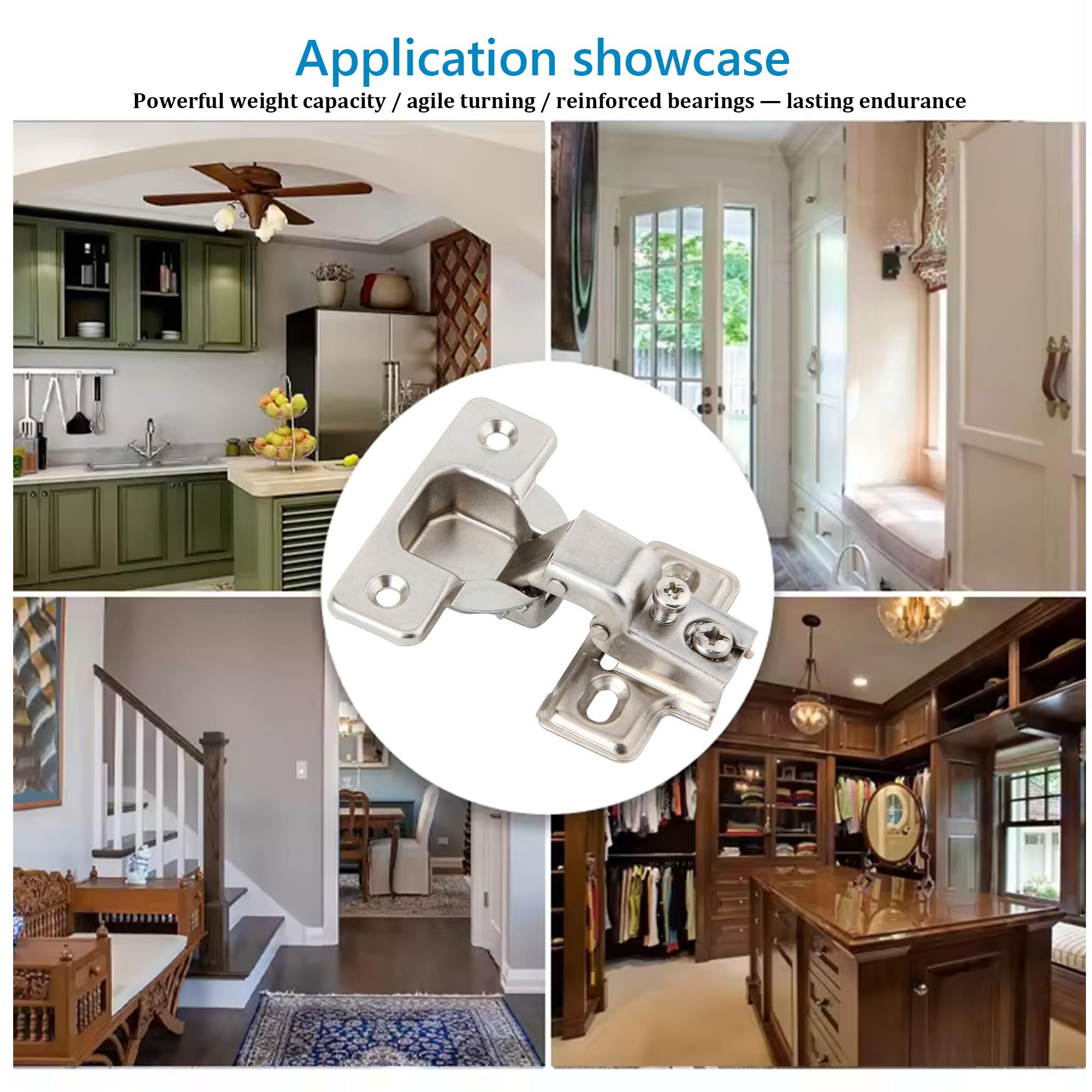 Silverline self-closing concealed hinge without dampers.