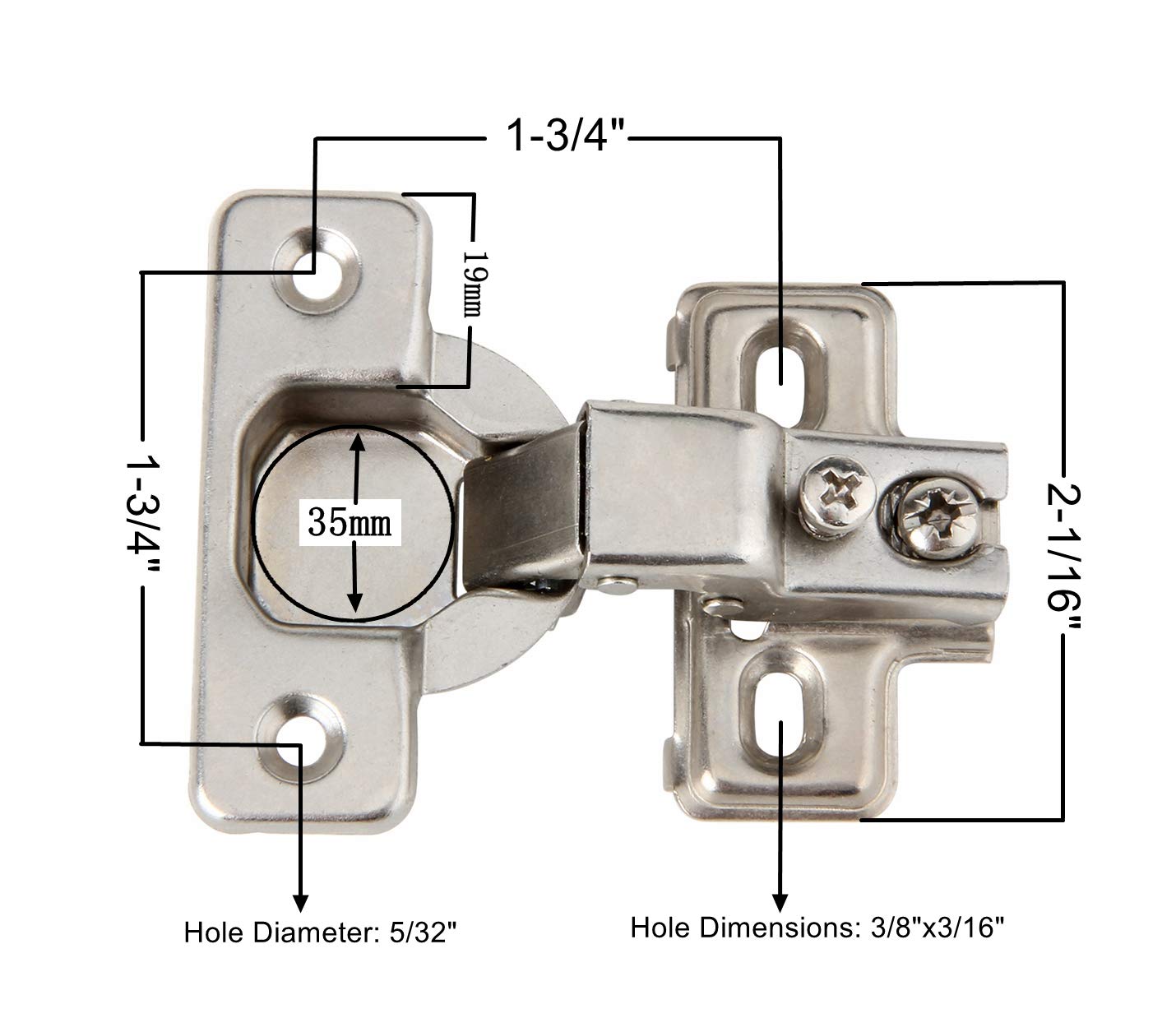 Silverline self-closing hinge pack of ten enabling reliable cabinet door closure.