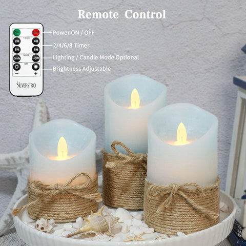 Silverstro nautical candles with remote control offer easy, hands-free lighting control.