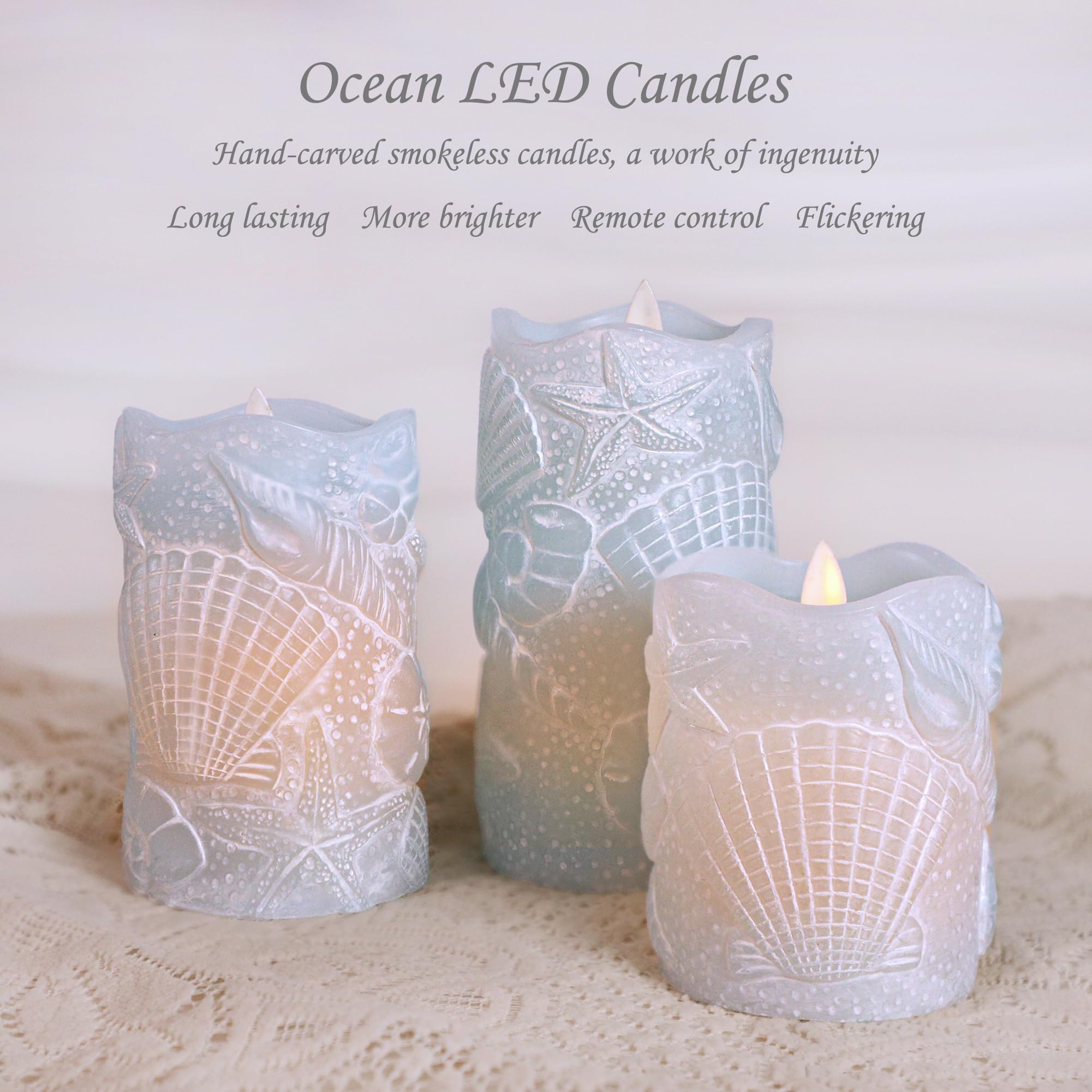 Silverstro real-wax look seashell candle with soft glow.