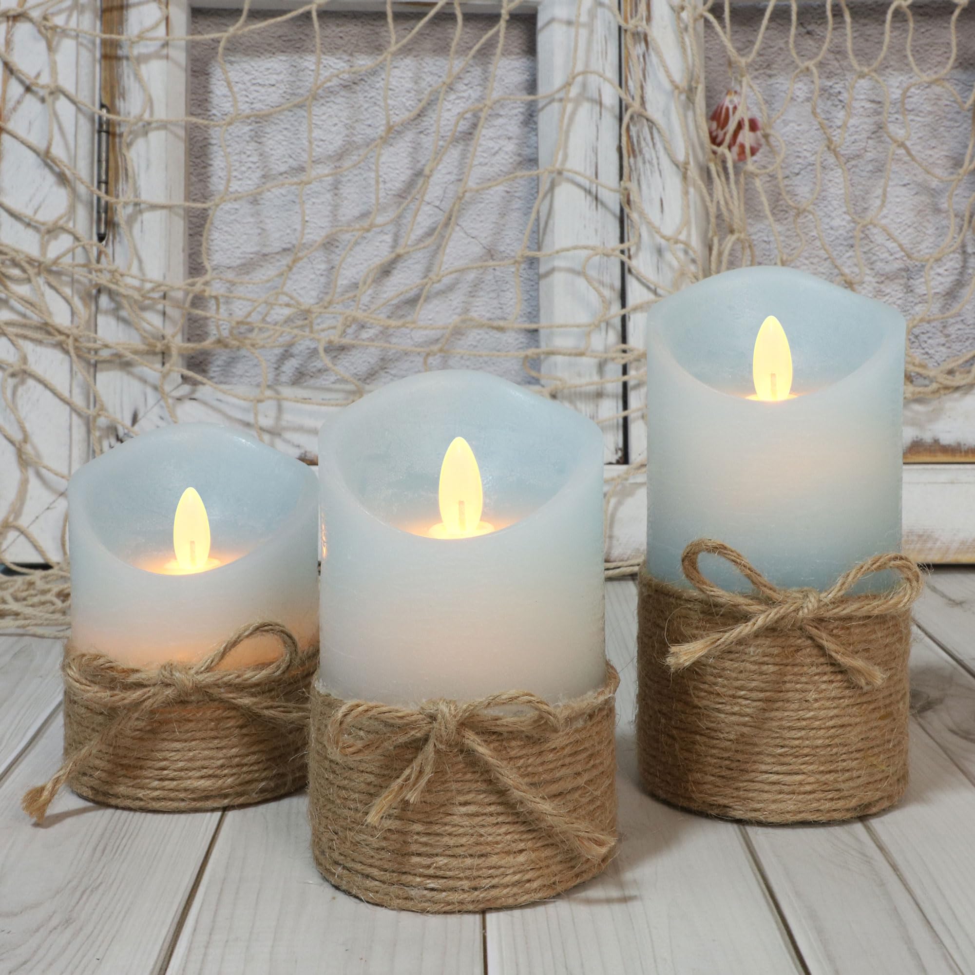 Silverstro three-pack set enhances farmhouse and nautical decor.