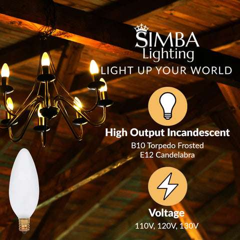 Simba Lighting E12 base bulb 25W warm white lighting for ceiling fans