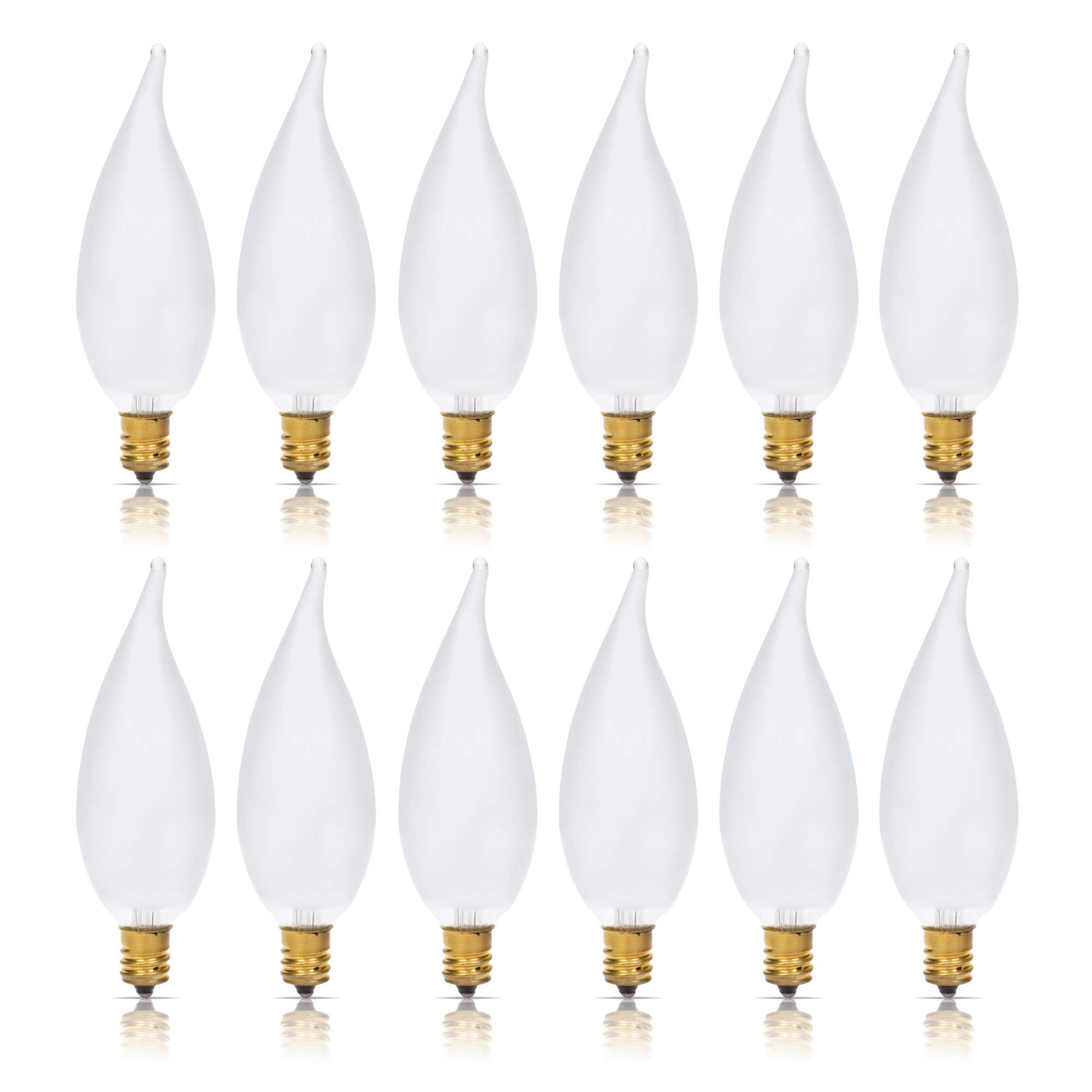 Simba Lighting flame-tip frosted CA10 bulb for decorative chandeliers