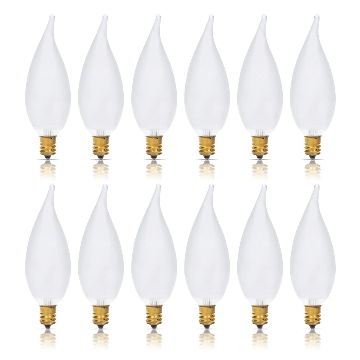 Simba Lighting flame-tip frosted CA10 bulb for decorative chandeliers