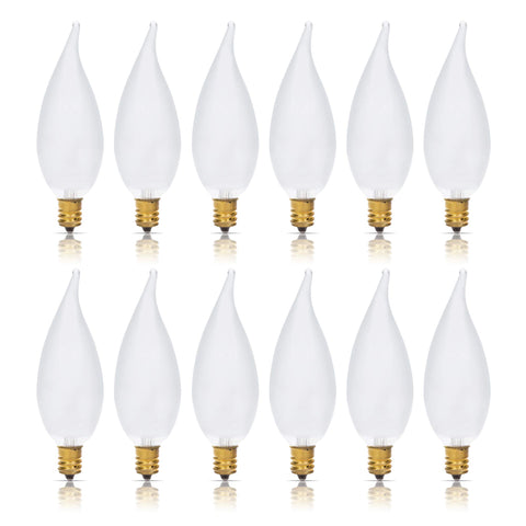 Simba Lighting flame-tip frosted CA10 bulb for decorative chandeliers