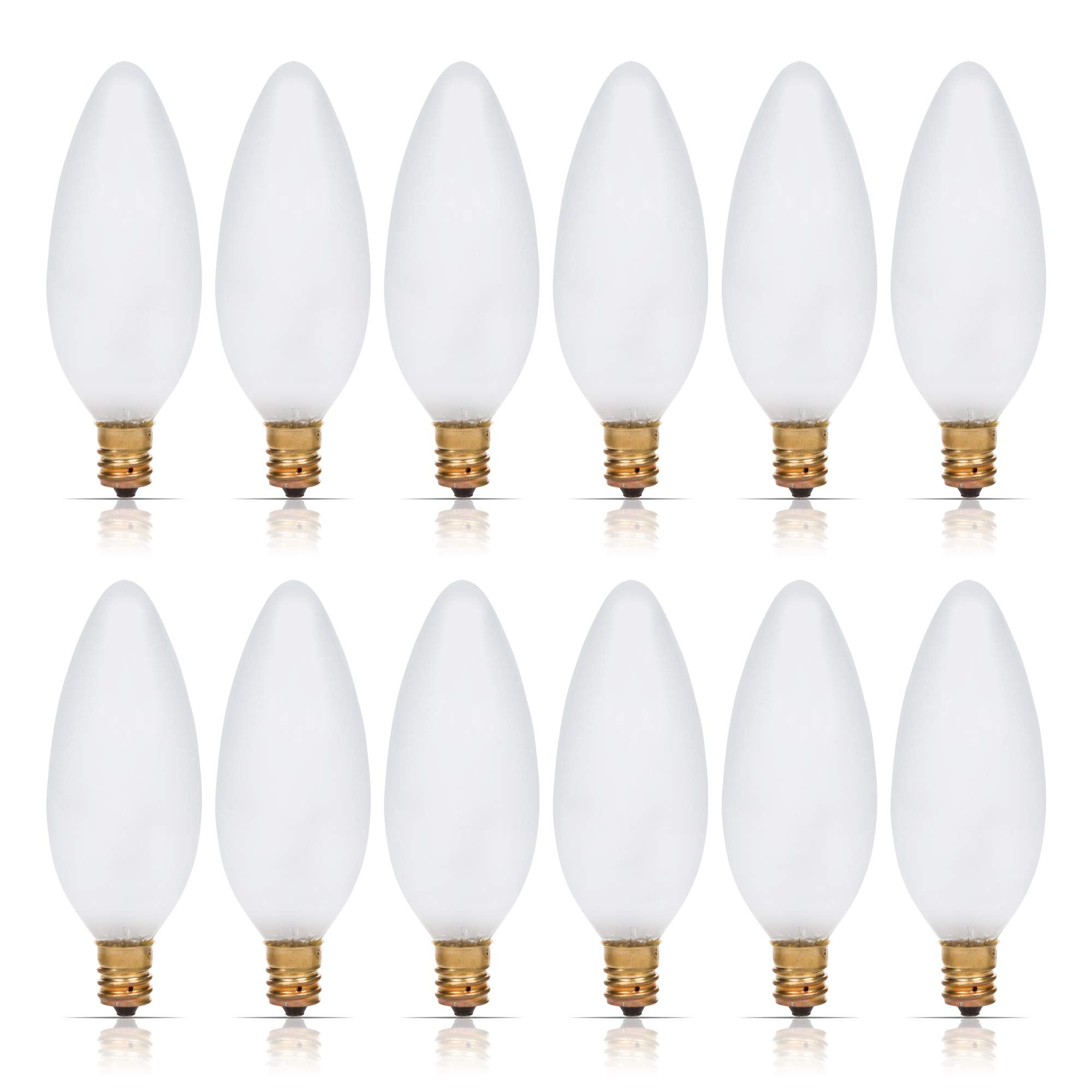 Simba Lighting torpedo candle bulb frosted for chandeliers with warm glow