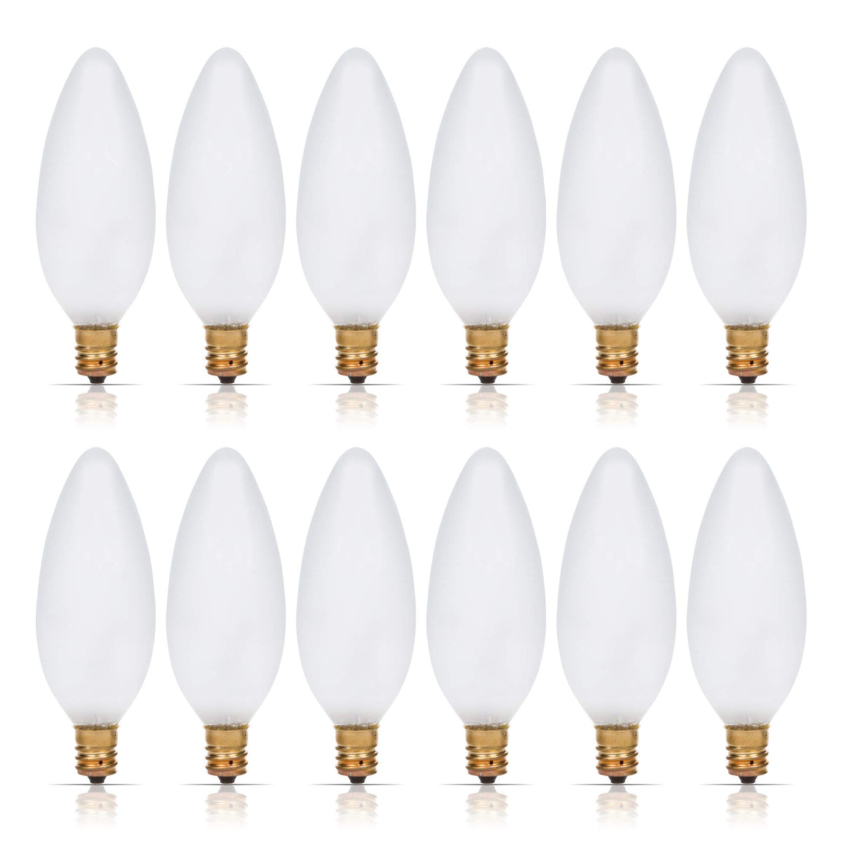 Simba Lighting torpedo candle bulb frosted for chandeliers with warm glow