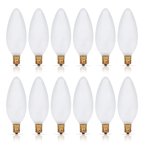 Simba Lighting torpedo candle bulb frosted for chandeliers with warm glow