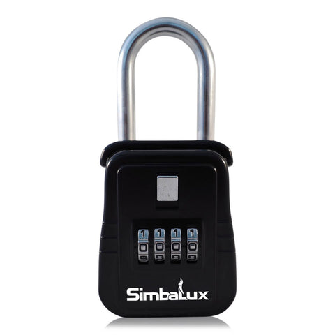 Simbalux Combo Realtor Lockbox 12-pack mounted on a door knob for easy real estate access.
