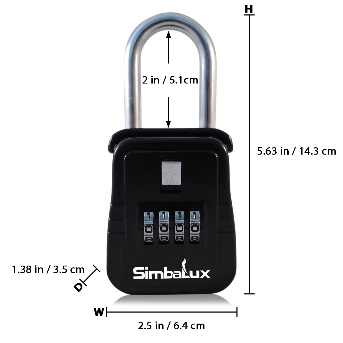 Simbalux Combo Realtor Lockbox protective shackle view emphasizing security and door protection.
