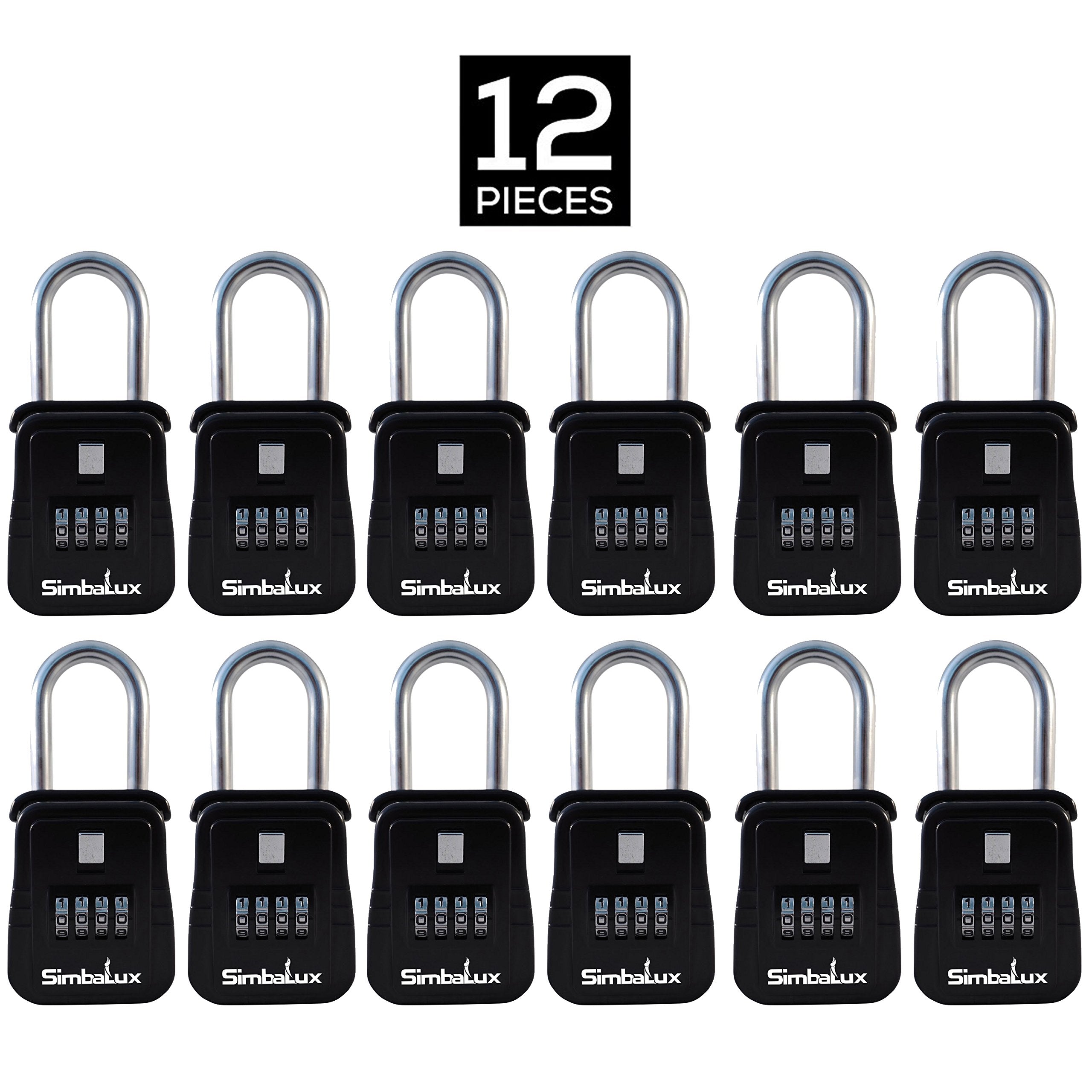 Simbalux Combo Realtor Lockbox 12-pack side view highlights compact design for discreet placement.