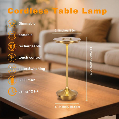 Simisand LED lamp with USB recharge, long battery life for camping or patio.