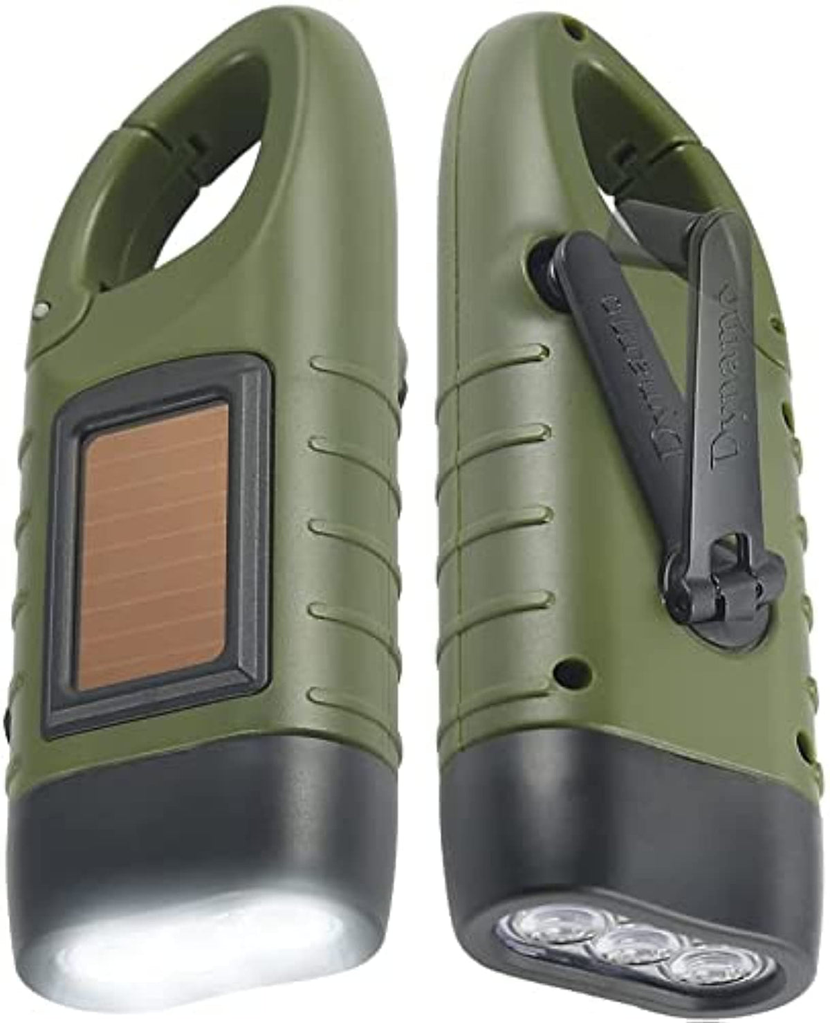 Simpeak hand crank flashlight in green for emergency power on the go