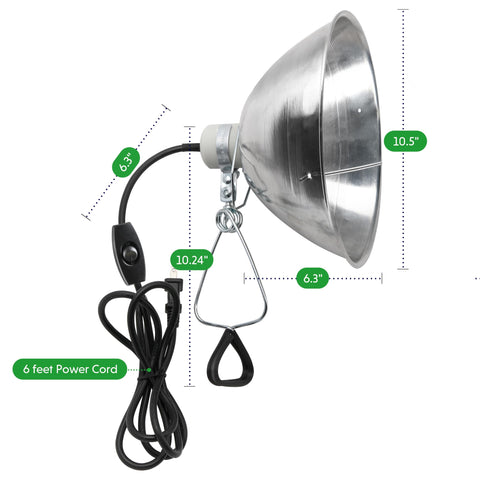 Simple Deluxe 10.5-inch aluminum reflector focuses light exactly where you need it.