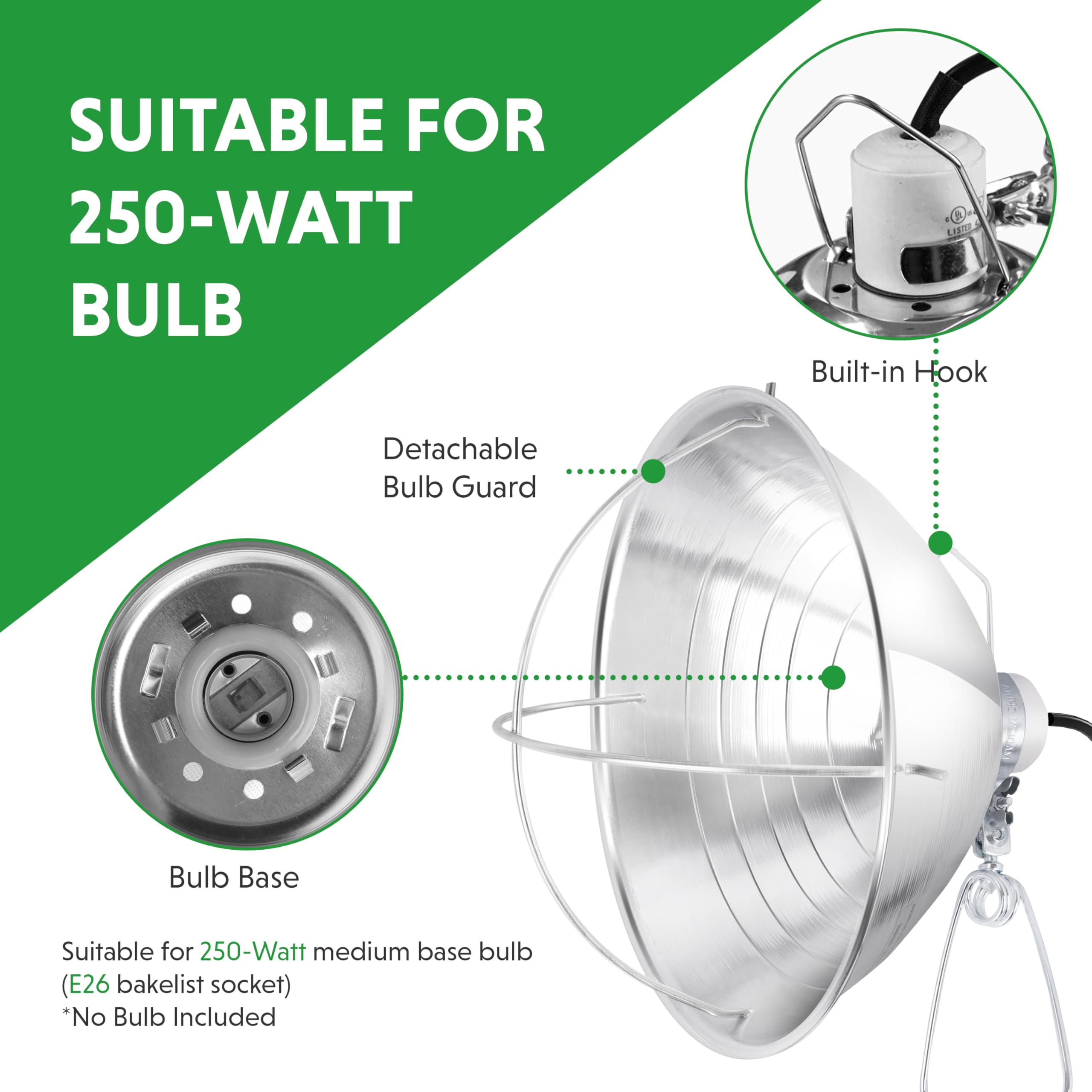 Simple Deluxe 360-degree ball joint allows precise direction of light.