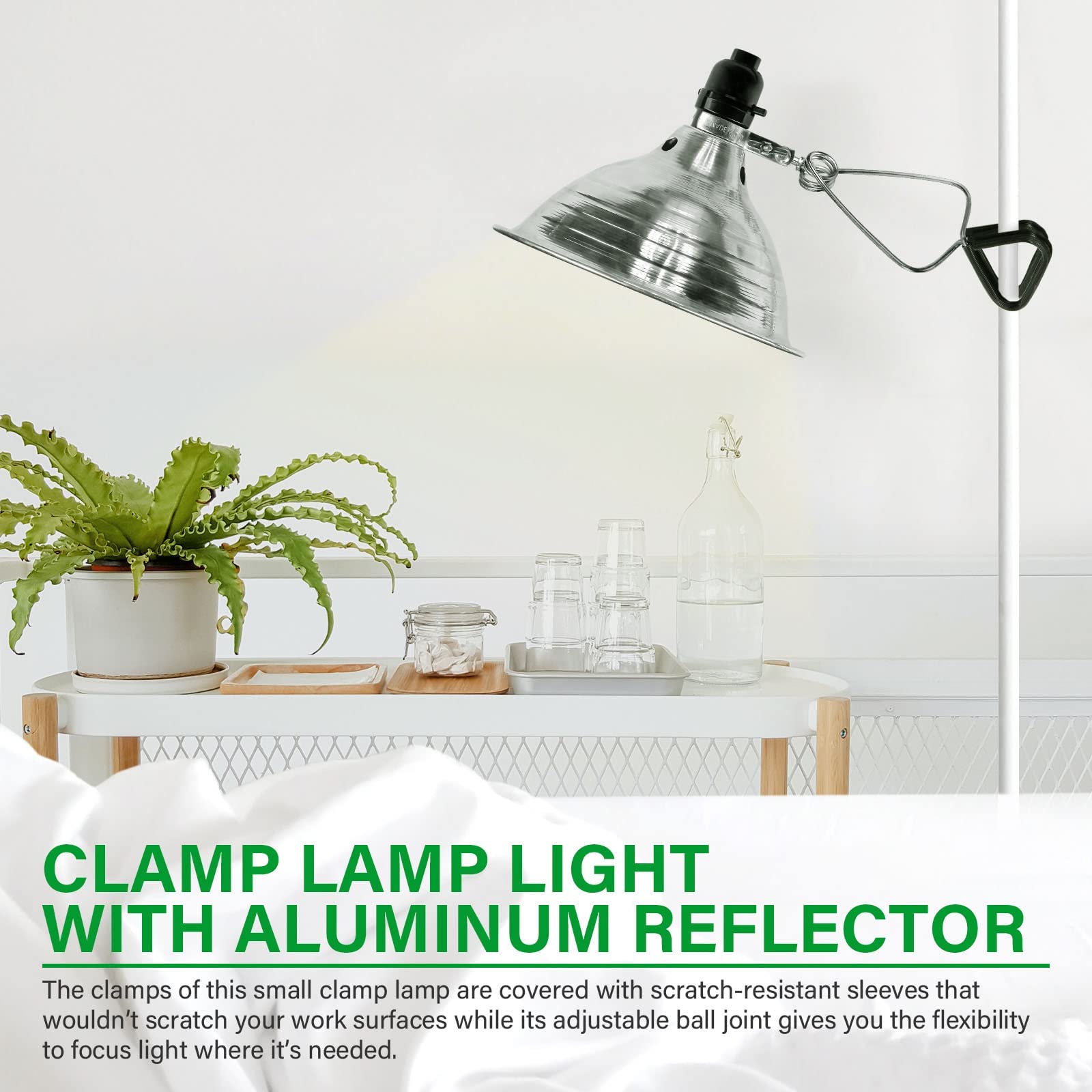 Simple Deluxe clamp lamp suitable for studios garages or workbenches